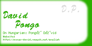 david pongo business card